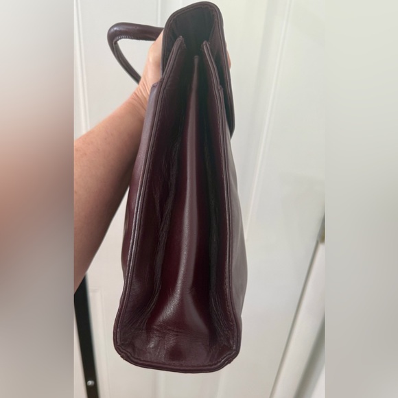 Etienne Aigner Burgundy Oxblood Leather Satchel Vintage - Picture 5 of 13